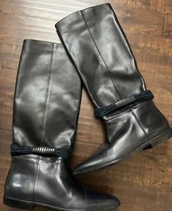 UNISA FLEX Made in Brazil Vintage Knee High Boot Leather Riding Boots sz 7 B - Picture 1 of 6