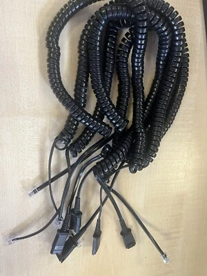 5 x Genuine Plantronics U10P-S  Connection Coil Cable UTP 3M38099-01 used. - Image 1 of 3