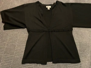 Loft Cardigan Wool Cashmere Blend Short Kimono Sleeve Hook & Eye - Picture 1 of 7