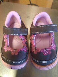 Surprize By Stride Rite girls shoes ,slip on, brown and pink 