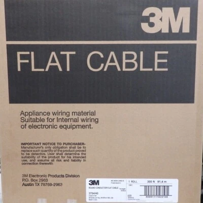 Cabo plano condutor redondo 3M 300 pés rolo 30AWG 3754/40 - Imagem 1 de 2