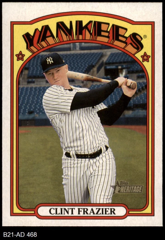 2021 Topps Heritage #468 Clint Frazier Yankees SHORT-PRINT 8 - NM/MT - Image 1 of 2