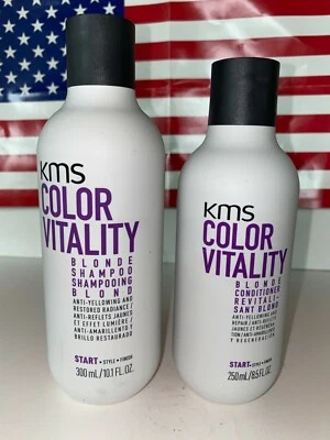 KMS Color Vitality Blonde Shampoo 10.1oz & Conditioner 8.5oz DUO! Free Shipping - Image 1 of 2