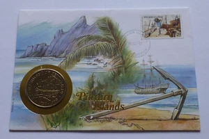 Pitcairn Islands 1 Dollar 1990, Cover-Stamp, Ship in flames - Picture 1 of 4