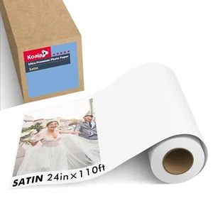 Koala Ultra Premium 72lb Satin Photo Paper 24"x100' Roll Inkjet Printer HP Epson - Picture 1 of 15