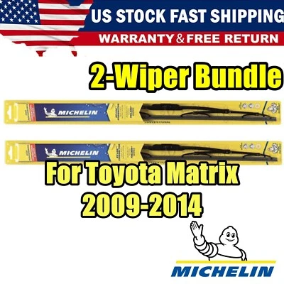 For Toyota Matrix (2009-2014) Direct Pair 2x For Michelin Wiper Blades Set Foto 1 de 4