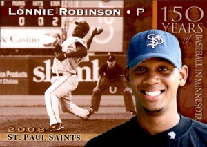 2008 St. Paul Saints Team Issue #19 Lonnie Robinson Brooklyn Park Minnesota Card