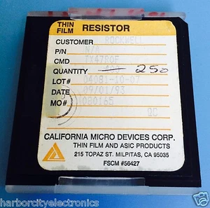 TX47R0F CALIFERIA MICRODISPOSITIVOS RESISTENCIA PELÍCULA DELGADA ROCKWELL 250/unidades - Imagen 1 de 1