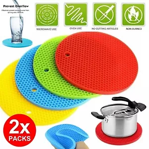 Heat Resistant Mat Kitchen Silicone Non-slip Trivet Pot Mat Pan Holder Pad Oven - Picture 1 of 18