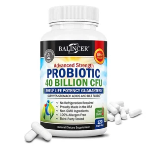 Probióticos digestivos diarios para la salud intestinal 40 mil millones de UFC Acidophilus 30/60/120 - Imagen 1 de 10