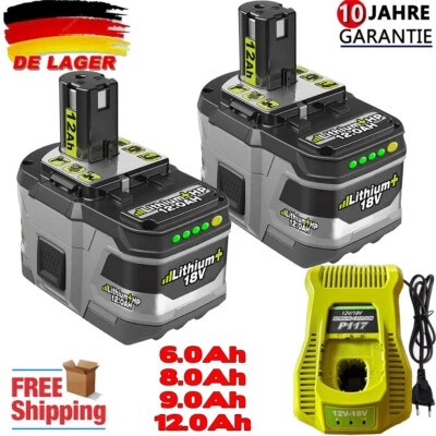 FÜR RYOBI Batería 18V Para Ryobi 9,0AH 6,0AH Lithium One Plus RB18L50 P108 RB18L40 /Cargador