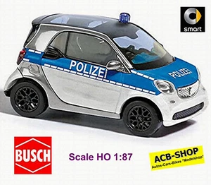 Smart Fortwo Coupe Polizei 3. Generation 2014-19 W453 - 1:87 Busch 50710 - Bild 1 von 2