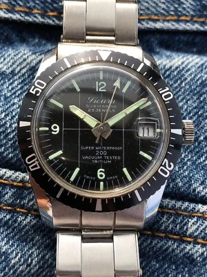 Diver Sicura Submarine Breitling Super Waterproof 200 Rare Sub Vintage - Immagine 1 di 4