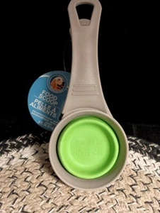 NUEVO 3-en-1 Plegable PET Cuchara de Alimentos/1/2 Taza Medidora/Clip para Bolsa--Verde/Bronceado - Imagen 1 de 4
