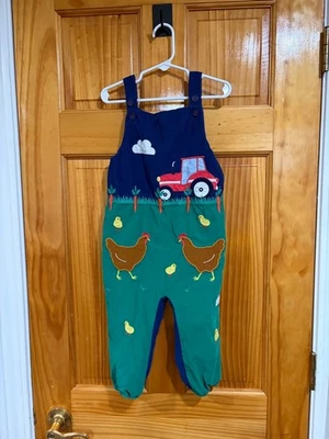 Mono de pana para animales de granja Baby Boden raro 2-3 años tractor pollo zanahoria Foto 1 de 3