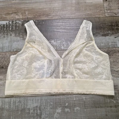 Sujetador Wacoal 810340 efecto red 38 D DD floral sin forro inalámbrico copa suave bralette Foto 1 de 4