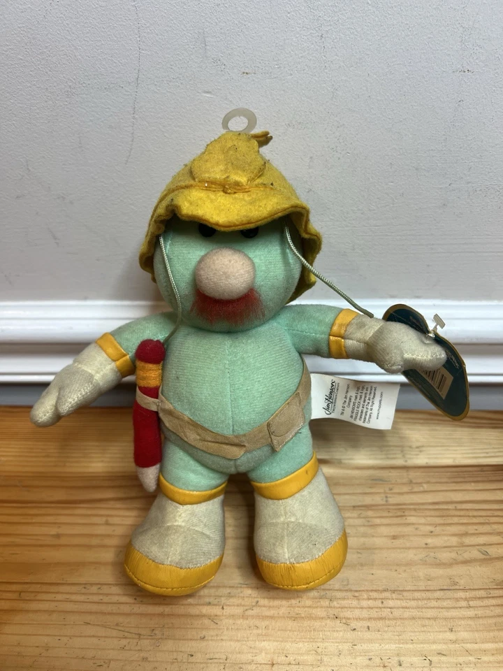 "Figura de juguete de peluche Jim Hensons Fraggle Rock Doozers 2004 Sababa Toys sombrero amarillo 8""" Foto 1 de 4