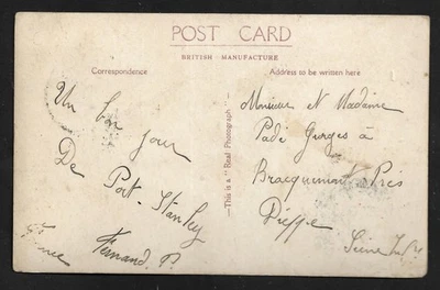 FALKLAND IS TO FRANCE PENGUINS AT SOUTH SHETLANDS REAL PICTURE PC COVER ca. 1930 - Image 1 of 2