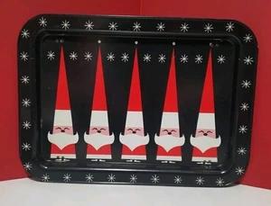 Bandeja de cama de regazo Holt Howard Santa de colección con patas negra roja MCM para servir Navidad  - Imagen 1 de 11