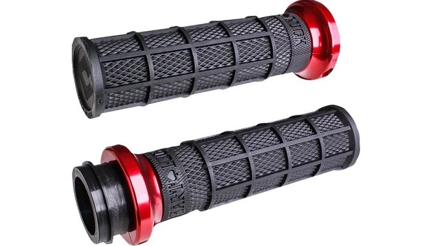Empuñaduras de bloqueo ODI Hart-Luck Signature 1" negras/rojas #V31HCW-BB-R Harley Davidson Foto 1 de 1