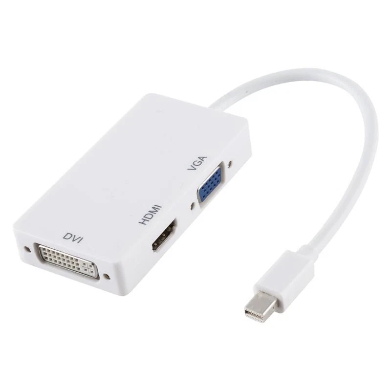 Convertitore Mini DisplayPort maschio a HDMI VGA DVI femmina 18 cm bianco - Immagine 1 di 1