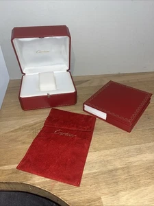 Ensemble Boîte Écrin CO1018, Pochon Étui Voyage, Livrets Pour Montre Cartier - Picture 1 of 21