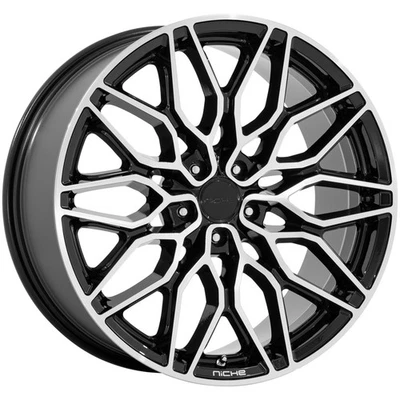 Niche NC277 Calabria 5 20x9 5x120 +27mm Black/Machined Wheel Rim 20" Inch Foto 1 de 4