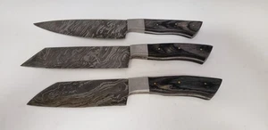HANDMADE FORGED DAMASCUS STEEL KNIFE SET (SET OF 3) - Picture 1 of 7