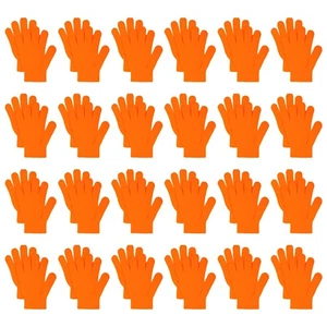24 Pairs Orange Warm Kids Gloves Winter Gloves Knit Gloves for Kids Boys Girl... - Picture 1 of 7