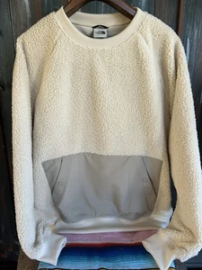 The North Face Sherpa Fleece Pullover Jacket Kangaroo Pocket Antique White Med - Picture 1 of 16