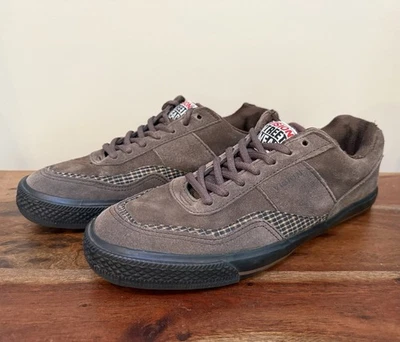 WORN ONCE Vision Street Wear Skate Shoes Size 9.5 Brown Suede Plaid Vintage Rare - Image 1 of 4