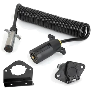 7-Wire to 6-Wire Trailer Plug Adapter with Weather-Resistant Coiled Cable - Bild 1 von 9