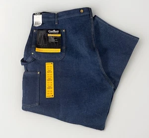 NWT Vintage Carhartt Jeans Mens 50x30 Blue Double Knee Logger Denim Dungaree - Picture 1 of 5