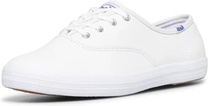 Keds WH45750 Women's Champion Leather Lace-Up Sneakers, White, Size Options - Picture 1 of 14