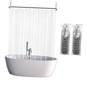 Clawfoot Badewanne Duschvorhang, umwickeln Dusche 180" B x 70" L (1er Pack) transparent - Bild 1 von 7