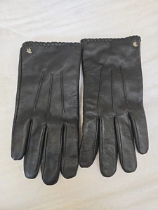 Guanti donna Lauren Ralph Lauren 100% pelle neri taglia grande foderati - Foto 1 di 3