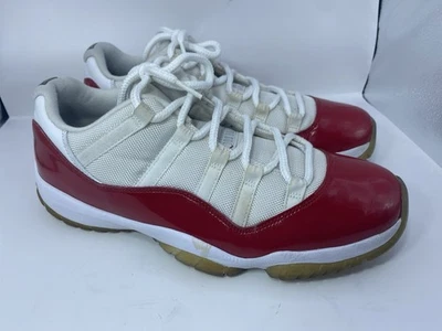 Кроссовки мужские Air Jordan 11 низкие вишневые ретро белые красные 2016 528895-102 размер 10,5 - Изображение 1 из 4