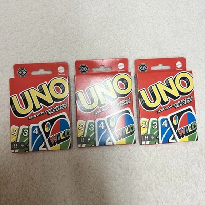 Mattel UNO WILD Card Game Customizable Wild Cards Age  7+ Get Wild! 3 pack Lot - Image 1 of 4