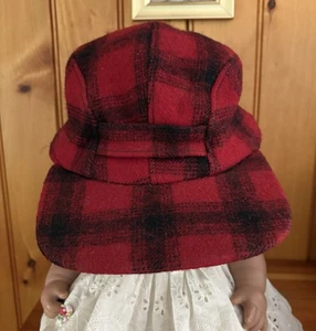  Vintage Woolrich Mackinaw Men's Hunting Cap Red Black - Size 6 7/8 - Picture 1 of 7