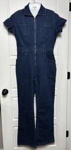 Rue 21 durchgehender Denim 1/2 Reißverschluss Kurzarm Strampler Overall - Damen Large - Bild 1 von 3