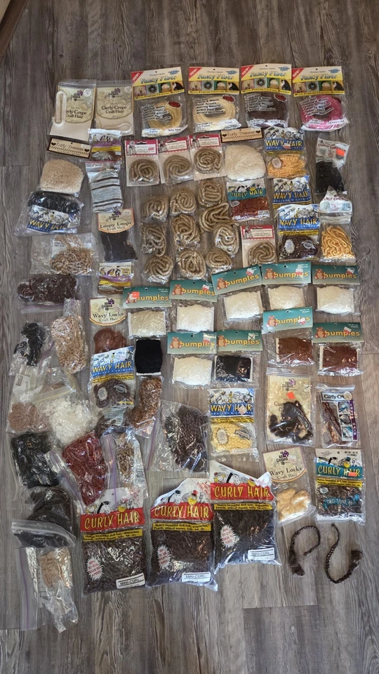 Vintage One And Only Bumples  All Cooped Up Hair Doll Wigs  HUGE LOT  - Image 1 of 4