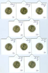 BRD 20 Cent 2002 - 2014 ADFGJ PP komplett 65 Münzen! - Bild 1 von 1