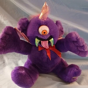 Purple People Eater Monster one eye horned Vintage Plush Stuffed animal Dan Dee - Picture 1 of 12