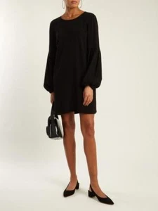 NEW Elizabeth and James Claudia Jewel-Neck Crepe Dress in Black - Size 8 #D6543 - Picture 1 of 7