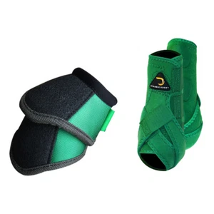 58CR Mediano Cactus Borde Dinámico Caballo Frontal Deportivo Campana Botas Par Combo Verde - Imagen 1 de 3