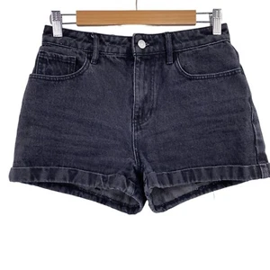Pacsun Mom shorts size 26 black cuffed hem high rise five pocket - Picture 1 of 6