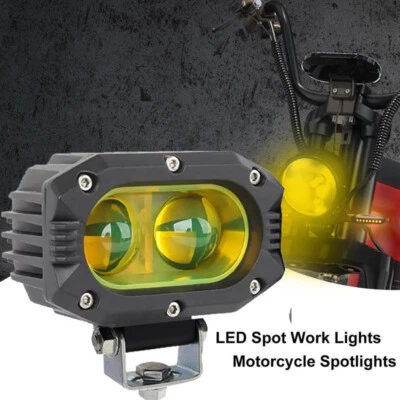 Fits For Off-road SUV 10W Motorbike Motorcycle LED Fog Light Headlight 2 Wires - Image 1 of 4