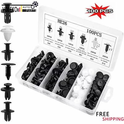 100x Para Honda 6 Tamaños Parachoques Guardabarros Forro Tipo Empuje Clips Retenedor Sujetador Coche Foto 1 de 4