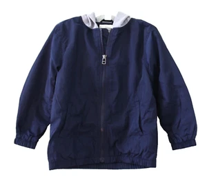 Gymboree Jungen Windbreaker Jacke mit Kapuze und durchgehendem Reißverschluss Gr. XS (4) blau marine neu mit Etikett - Bild 1 von 5