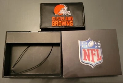 Cleveland Browns NFL Team Logo Embroidered Genuine Leather TRIFOLD Wallet - Image 1 of 3